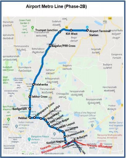 Exploring the Growth of Devanahalli: A Hidden Gem for Real Estate Investment 3 Airport Metro Blue Line Map