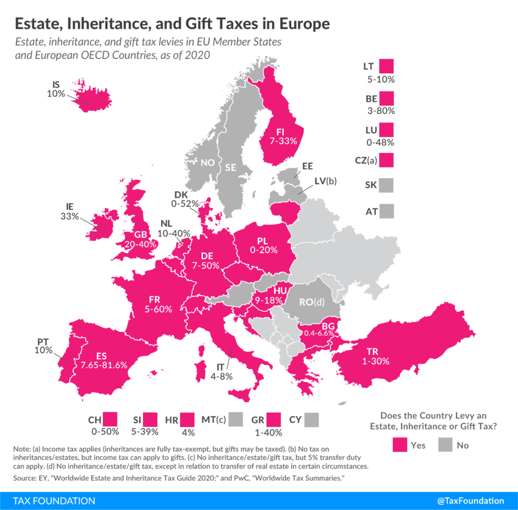 Switzerland to Vote on 50% Inheritance Tax for Billionaires in Groundbreaking Referendum 3 Detailed estate tax rates across Europe