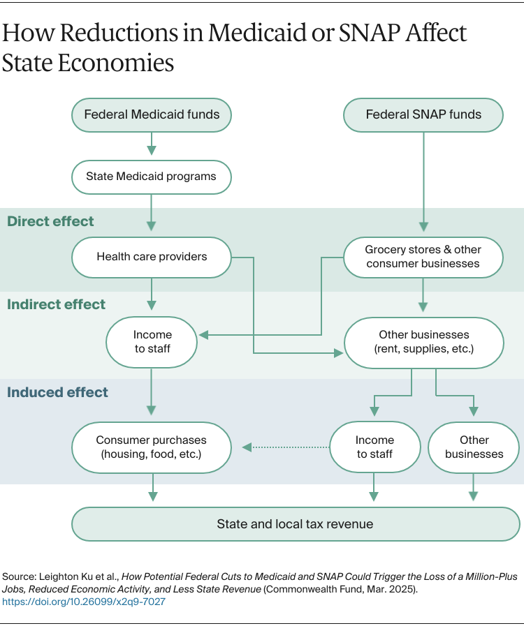 Congress’s Massive Megabill Slashes SNAP, Medicaid, and Taxes — Here’s What It Means for Idaho 3 Flowchart of economic impacts