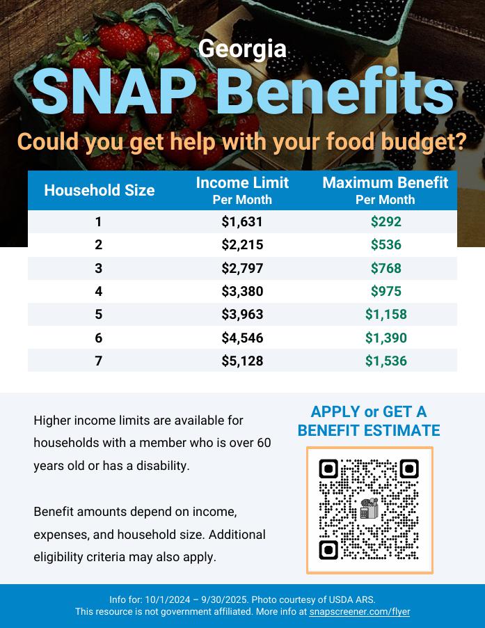 Georgia SNAP Benefits Slashed Under Trump’s Big Beautiful Bill Explained 2 Georgia SNAP Benefits Chart