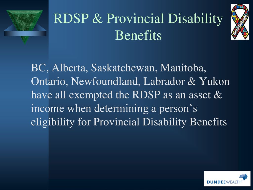 Newfoundland and Labrador Disability Benefit Payments Start Tomorrow — Are You Eligible? 3 Provincial RDSP & Disability Benefit Slide