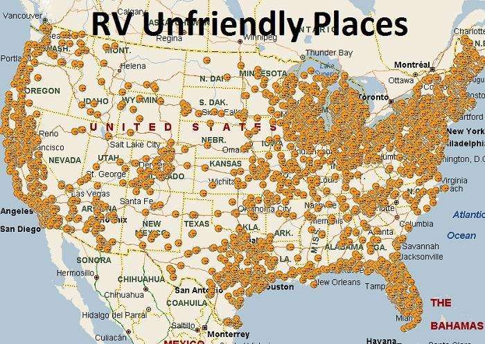 Are You Breaking the Law? The Real Reason Living in an RV on Your Land Is Banned in Multiple US States 3 RV Unfriendly Places Map