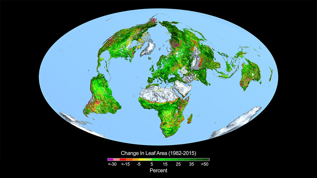 The Earth is No Longer Blue: NASA Reveals Shocking Climate Change Impact as Planet Turns Green 2 change in leaf areas