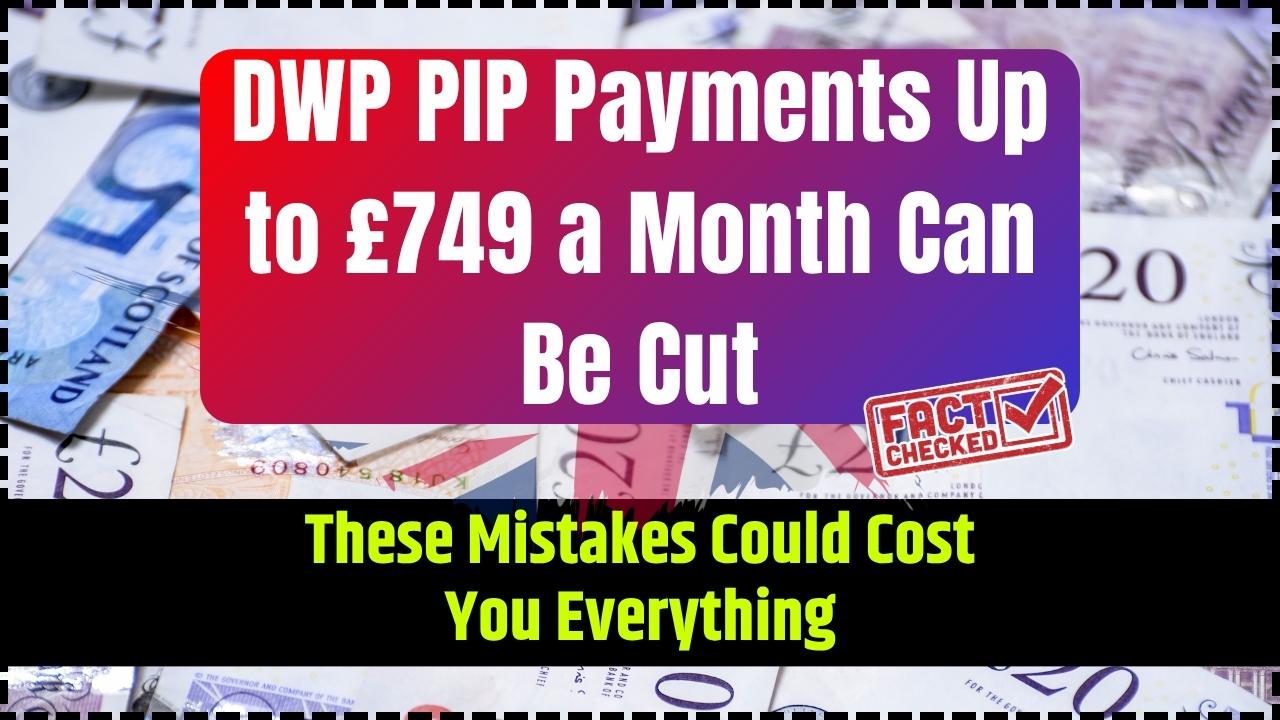 DWP PIP Payments Up to £749 a Month Can Be Cut